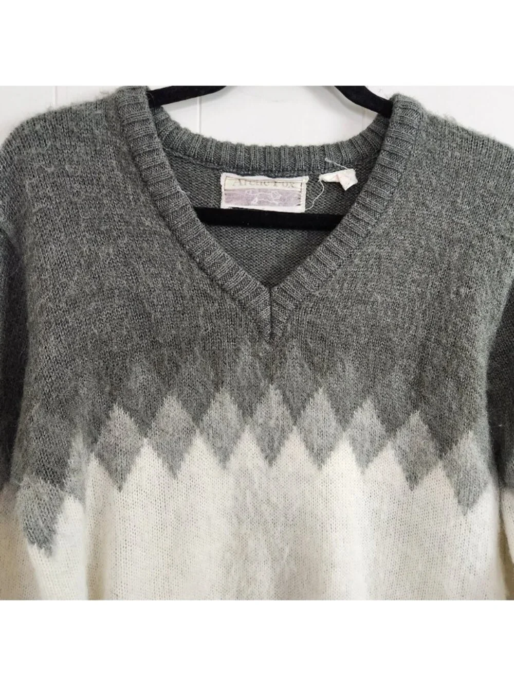 Vintage 90s Eclectic Grandpa Style Abstract Black Sweater Oversized Grunge Dad